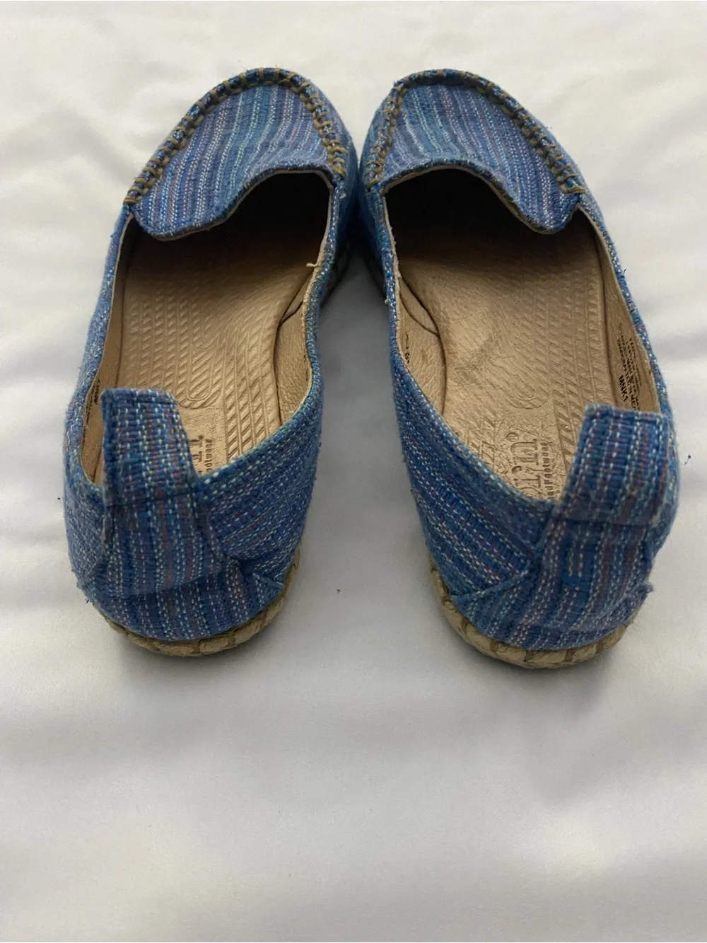 Børn Sitton Blue Striped Fabric Espadrille Loafers - Women's Size 7